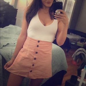 Pink button up skirt